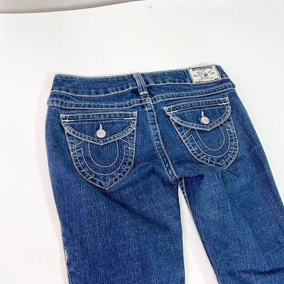 True Religion Billy Jeans Womens 29 Blue Mid Rise  Dark Wash Stretchy Denim - Picture 7 of 8